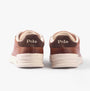Polo Ralph Lauren HERITAGE COURT II Mens Trainers Tan/Ecru rear view showcasing leather upper and logo details.