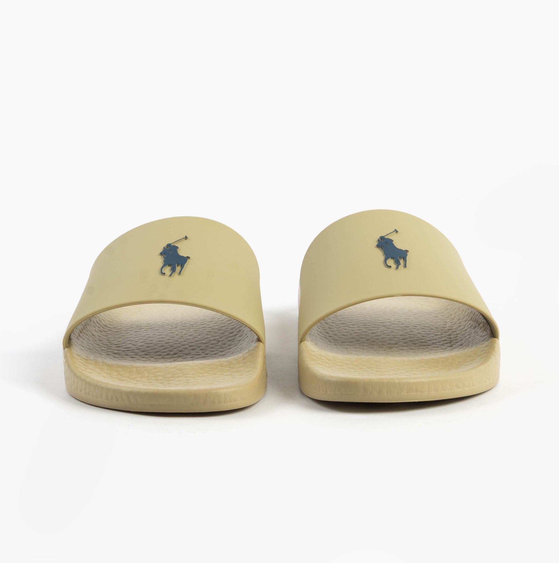 Polo Ralph Lauren POLO SLIDE Mens Sliders Coastal Beige front view with iconic logo