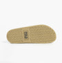 Polo Ralph Lauren POLO SLIDE Mens Sliders Coastal Beige bottom view showcasing textured sole design.