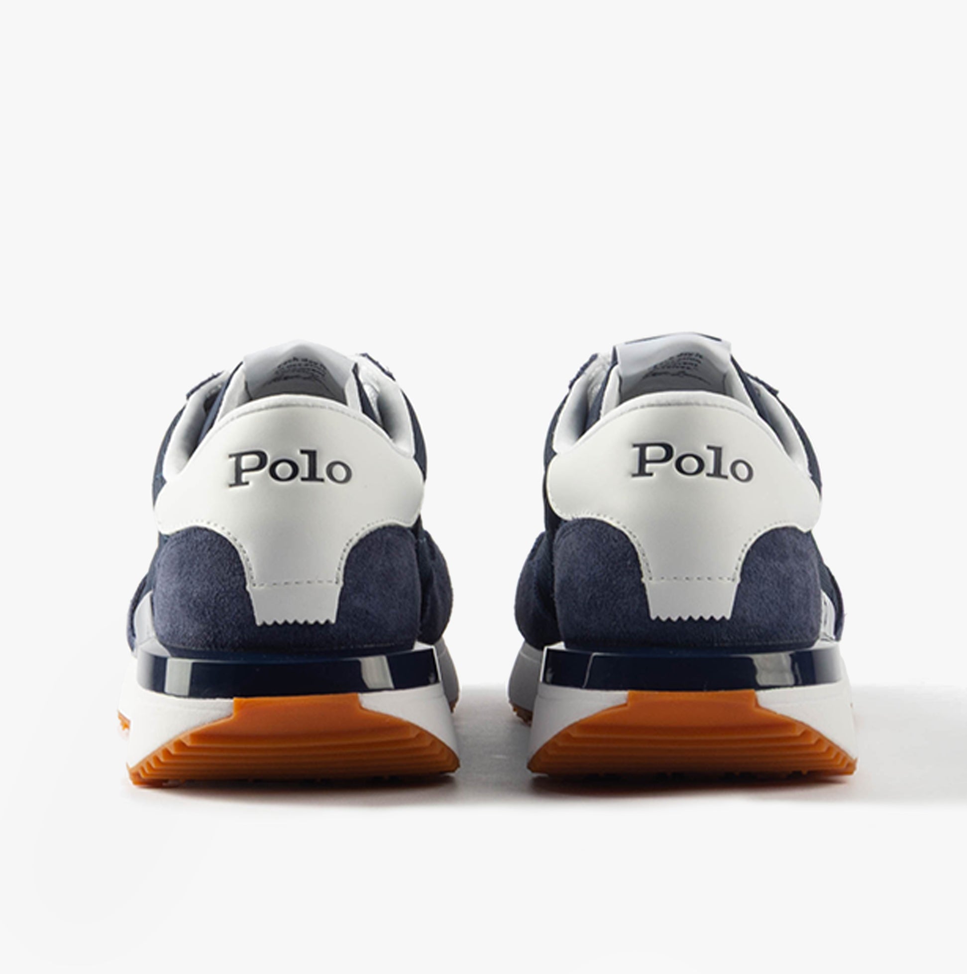 Polo Ralph Lauren TRAIN 89 Mens Trainers Navy/Multi back view showcasing suede and rubber details.