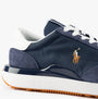 Polo Ralph Lauren TRAIN 89 Mens Trainers Navy/Multi side view showcasing suede and textile upper.