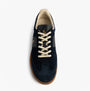 Polo Ralph Lauren Heritage Aera Mens Lace Up Suede Trainer Navy top view showing suede material and lace-up design.