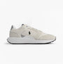 Polo Ralph Lauren Train 89 V2 Mens Suede Panelled Trainer White side view showing suede panels and signature logo.