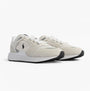 Polo Ralph Lauren Train 89 V2 Mens Suede Panelled Trainer White side view featuring signature Pony logo.