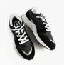 Polo Ralph Lauren Train 89 V2 Mens Suede Panelled Trainer Black/White top view with lace-up design and signature logo.