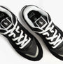Polo Ralph Lauren Train 89 V2 Mens Suede Panelled Trainer Black/White top view with laces and signature logo