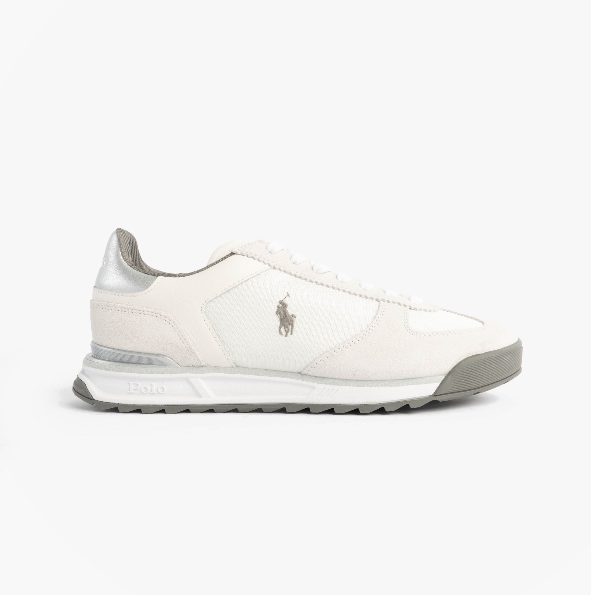 Polo Ralph Lauren Mens Varick Suede & Oxford Lace Up Trainer White