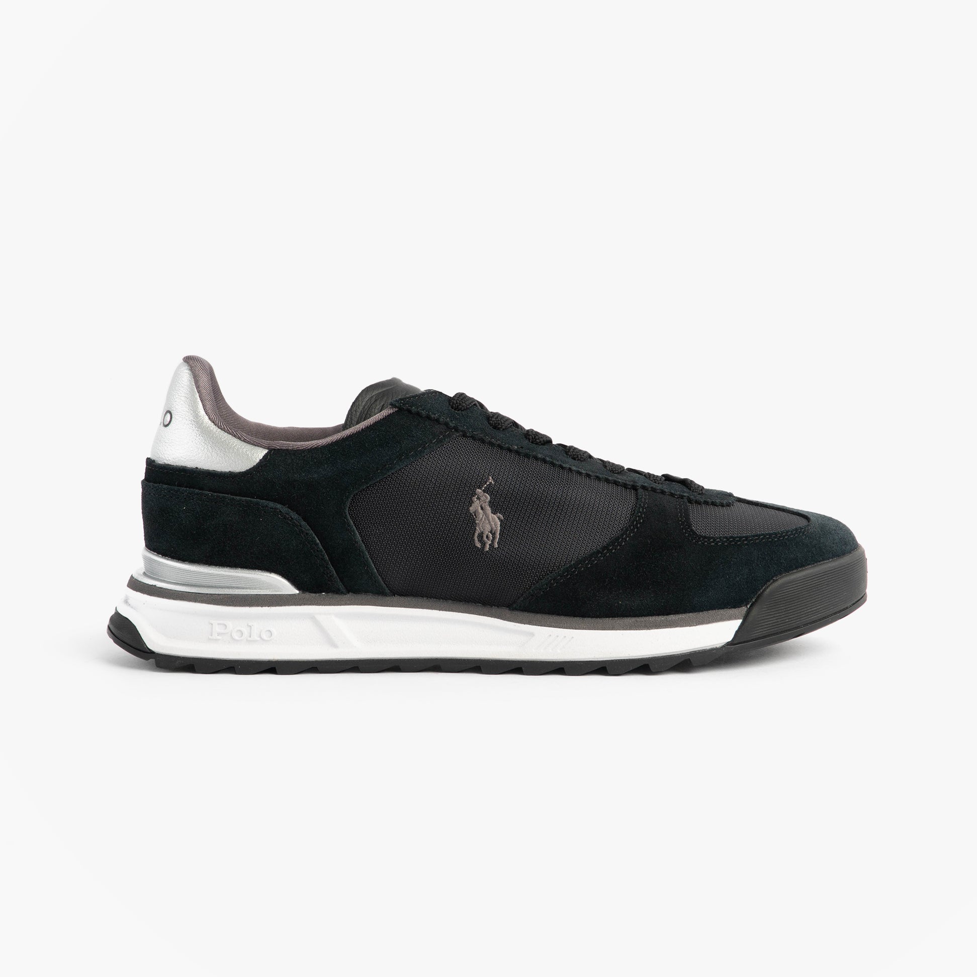 Polo Ralph Lauren Mens Varick Suede & Oxford Lace Up Trainer Black