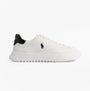 Polo Ralph Lauren RLITE COURT Mens Trainers White/Black side view showing leather upper and lace-up closure
