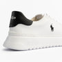 Polo Ralph Lauren RLITE COURT Mens Trainers White/Black side view showing leather upper and black heel detail.
