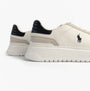 Polo Ralph Lauren RLITE SPORT Mens Trainers Deckwash White/Navy side view showing sleek upper and comfortable sole.