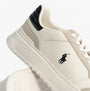 Polo Ralph Lauren RLITE SPORT Mens Trainers Deckwash White/Navy side view showing logo detail and lace-up design.