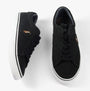 Polo Ralph Lauren SAYER Mens Trainers Black top view showing lace-up design and logo on a canvas upper.