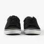 Polo Ralph Lauren SAYER Mens Trainers Black front view, comfortable lace-up shoes with fabric upper and rubber sole.
