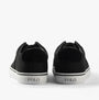 Polo Ralph Lauren SAYER Mens Trainers Black back view showing leather and fabric upper with rubber sole.