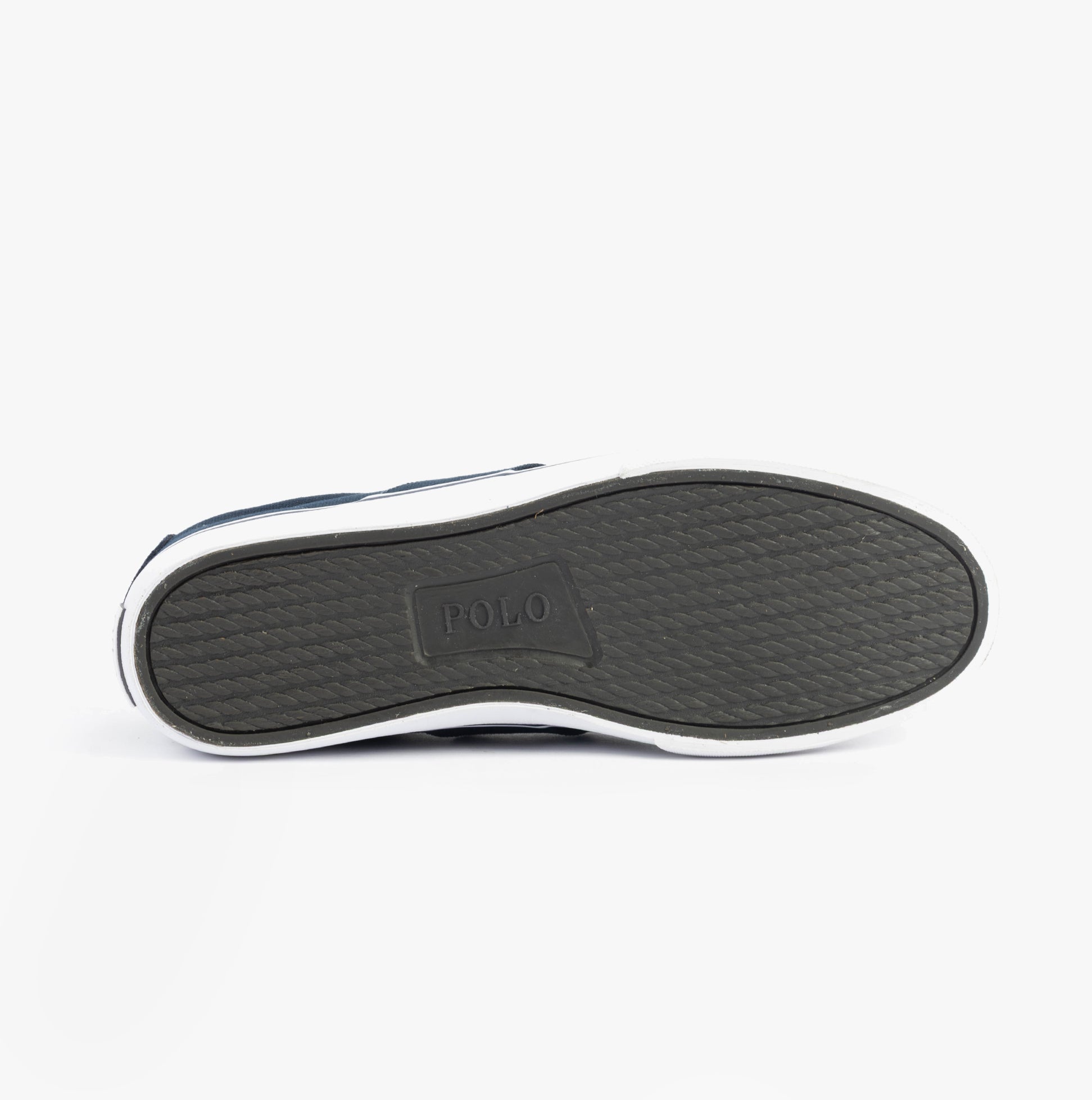 Polo Ralph Lauren SAYER Mens Trainers Aviator Navy bottom view showing rubber sole detail.