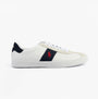 Polo Ralph Lauren COURT VLC II Mens Trainers White/Navy/Red side view showcasing lace-up closure and round toe.