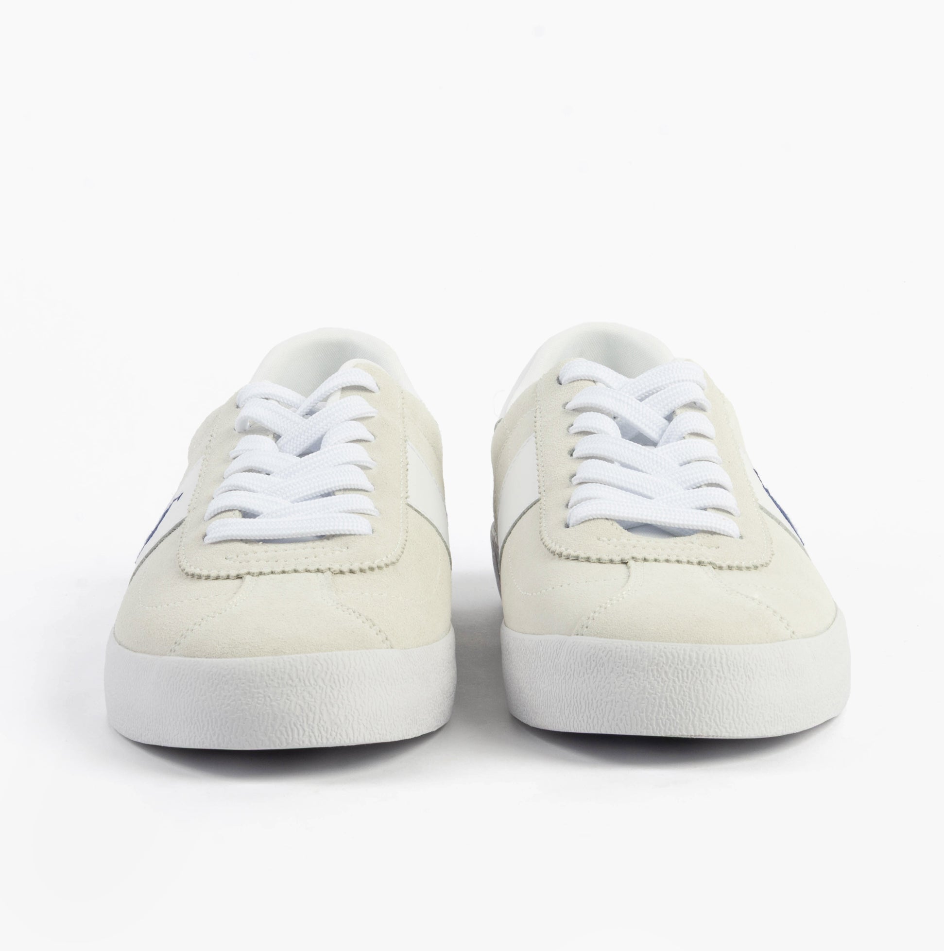 Polo Ralph Lauren COURT VLC Mens Trainers Bianco front view, casual leather trainers with lace-up closure.