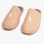Polo Ralph Lauren KLARENCE Mens Mules Bone, side view, breathable cotton slip-on mules with round toe.