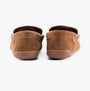 Polo Ralph Lauren BRENAN BEAR Mens Moccasin Slippers Brown back view showing suede upper and rubber sole