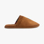 Polo Ralph Lauren KLARENCE Mens Mule Slippers Brown side view featuring synthetic upper and cozy lining.