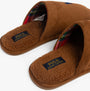 Polo Ralph Lauren KLARENCE Mens Mule Slippers Brown side view showing soft lining and brand logo on top.