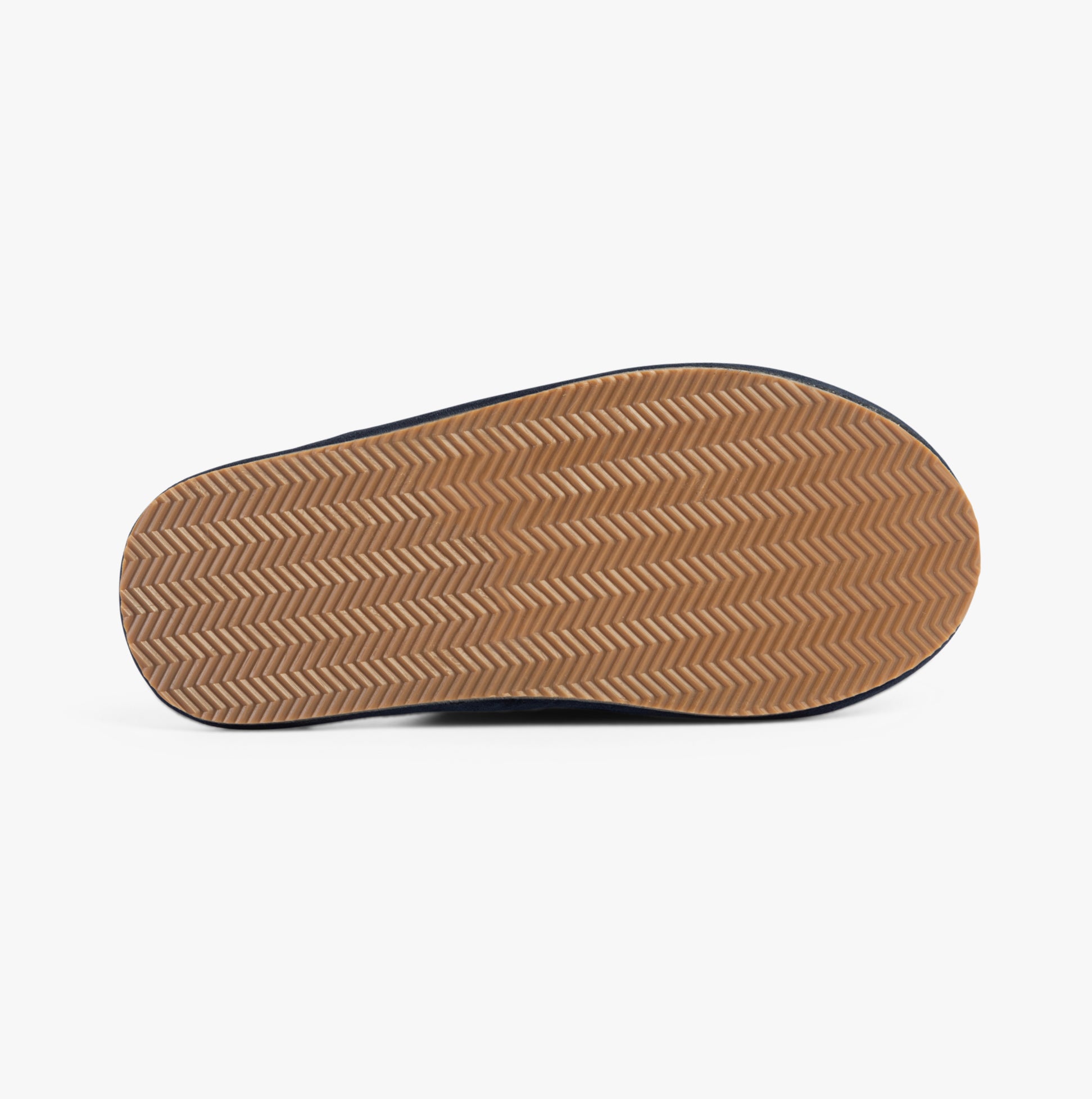 Polo Ralph Lauren KLARENCE Mens Mule Slippers Navy Micro bottom view showing rubber sole with herringbone pattern.
