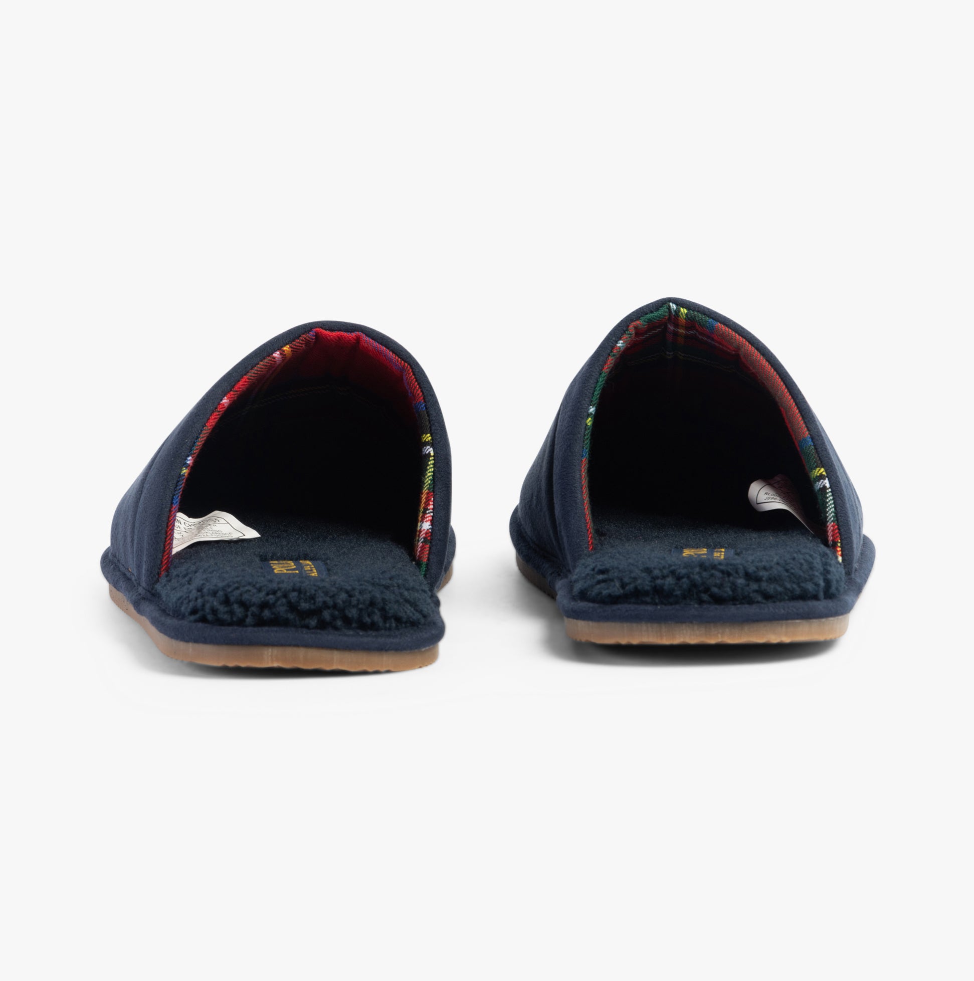 Polo Ralph Lauren KLARENCE Mens Mule Slippers Navy Micro rear view showing open design and soft lining.