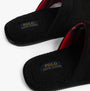 Polo Ralph Lauren KLARENCE Mens Mule Slippers Black Micro detail view showing plush interior and slip-on design.