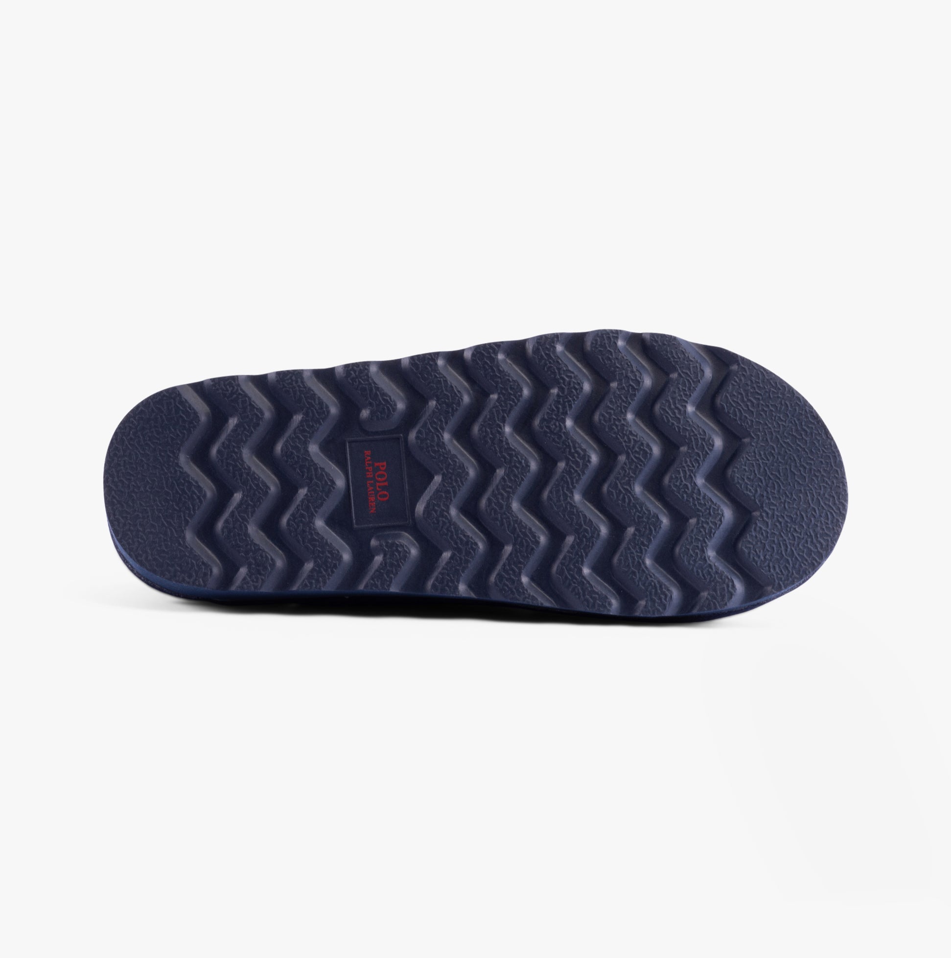 Polo Ralph Lauren EVERETT Mens Full Slippers Navy bottom view with textured EVA sole for grip and comfort.