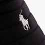 Polo Ralph Lauren READE SCUFF Mens Mule Slippers Black detail view of logo embroidery