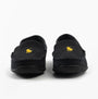 Polo Ralph Lauren BRENAN Mens Slippers Black Washed Twill/Gold back view showcasing suede upper and gold logo.