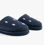 Polo Ralph Lauren RD SCFF II Mens Slippers Navy/Paper White side view showcasing the soft textile upper and round toe.