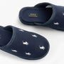 Polo Ralph Lauren RD SCFF II Mens Slippers Navy/Paper White top view showing embroidered logo design.