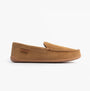 Polo Ralph Lauren BRENAN Logo Mens Dress Suede Slippers Snff Suede/Navy side view showing soft suede material and slip-on design.