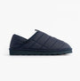 Polo Ralph Lauren EVERETT Mens Full Slippers Navy/Gold side view showing quilted textile upper and rubber sole.