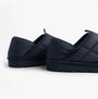 Polo Ralph Lauren EVERETT Mens Full Slippers Navy/Gold side view showing textured upper and rubber sole.