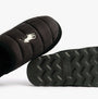 Polo Ralph Lauren READ SCFF II Mens Mule Slippers Black/Cream side view, showing textured rubber sole and logo detail.