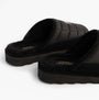 Polo Ralph Lauren READ SCFF II Mens Mule Slippers Black/Cream side view showcasing the soft textile upper and cushioned sole.