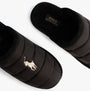 Polo Ralph Lauren READ SCFF II Mens Mule Slippers Black/Cream top view with logo detailing and plush lining.