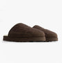 Polo Ralph Lauren READ SCFF II Mens Mule Slippers Brown/Cream side view showcasing textured textile upper.