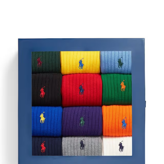 Polo Ralph Lauren CLASSIC CREW Mens Socks Multi 12 Pack