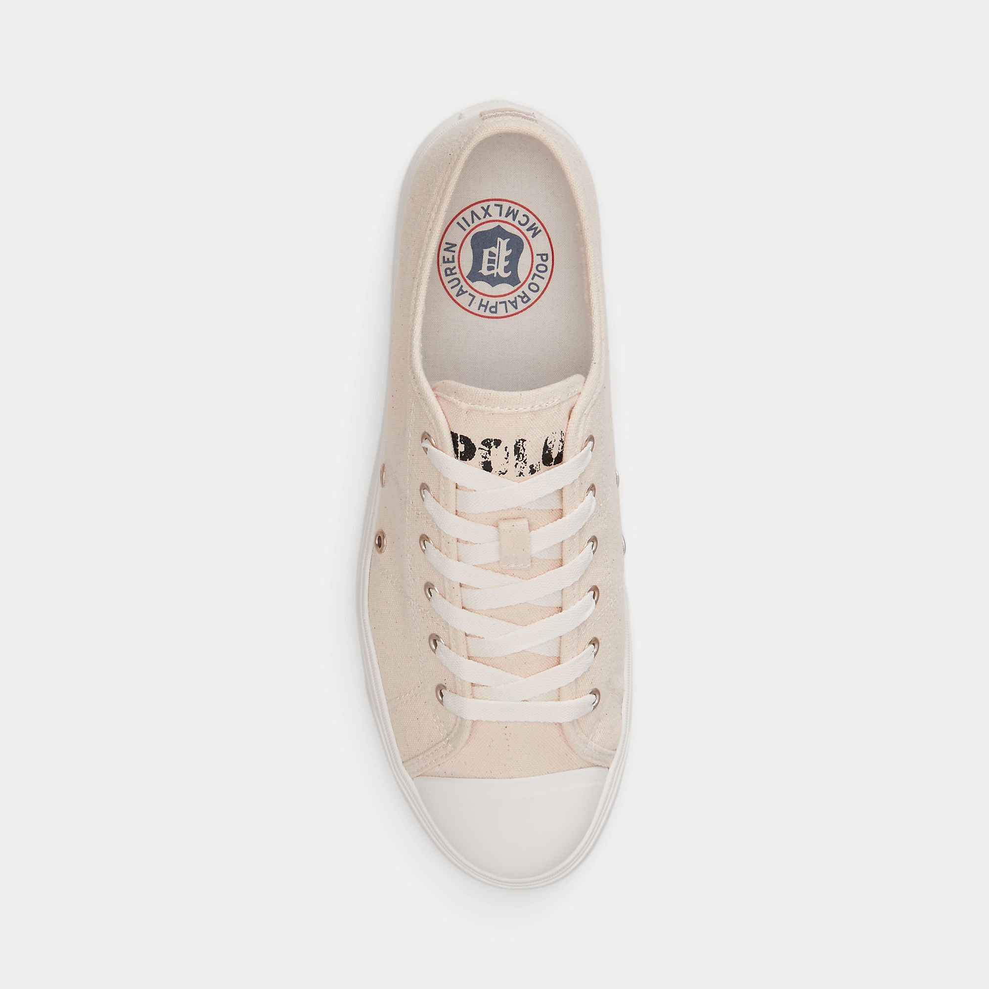 Polo Ralph Lauren AYERS LOW Mens Canvas Trainers Cream