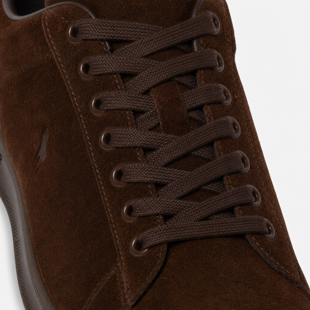 Polo Ralph Lauren HRT CRT III Mens Court Trainers Dark Chocolate