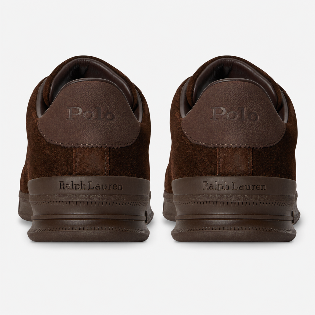 Polo Ralph Lauren HRT CRT III Mens Court Trainers Dark Chocolate