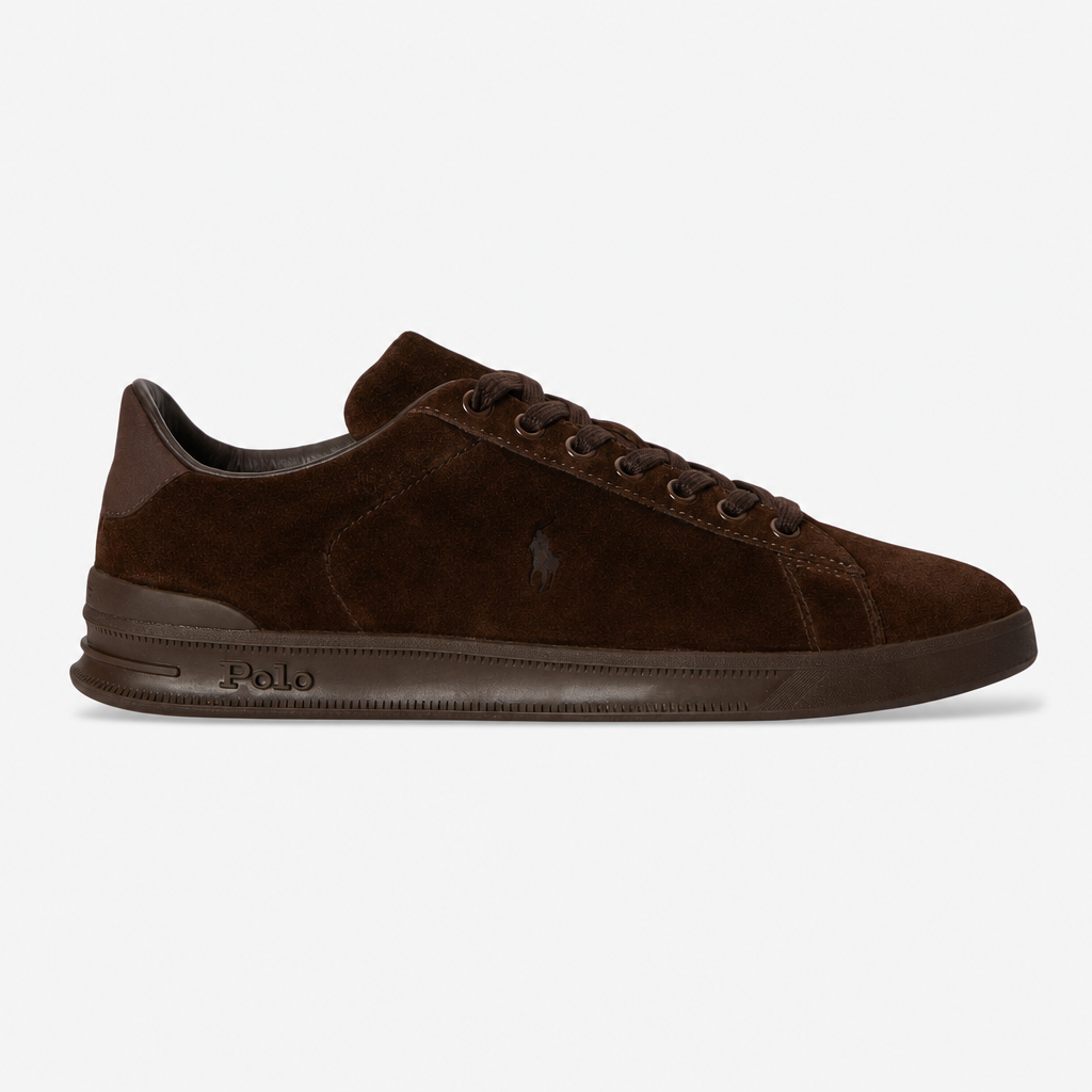 Polo Ralph Lauren HRT CRT III Mens Court Trainers Dark Chocolate