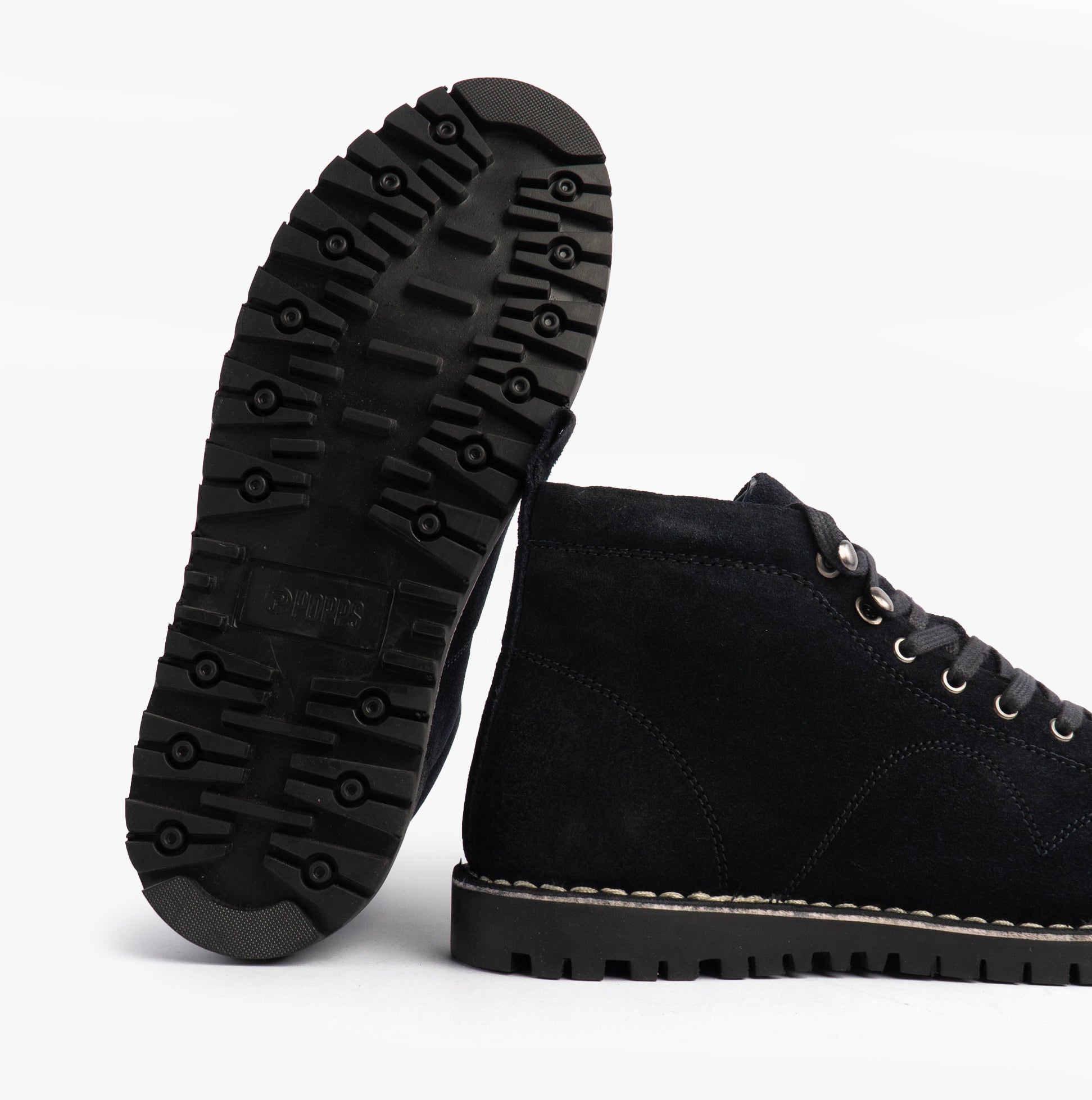 Popps 1961 MOD Mens Suede Monkey Boots Navy