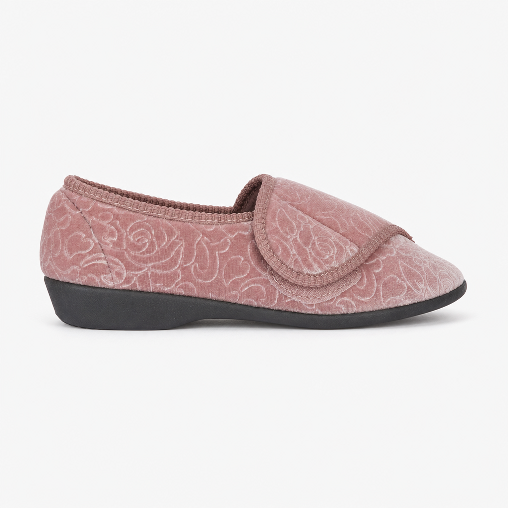 Jo & Joe DOREEN Womens Touch Fasten Slippers Rose