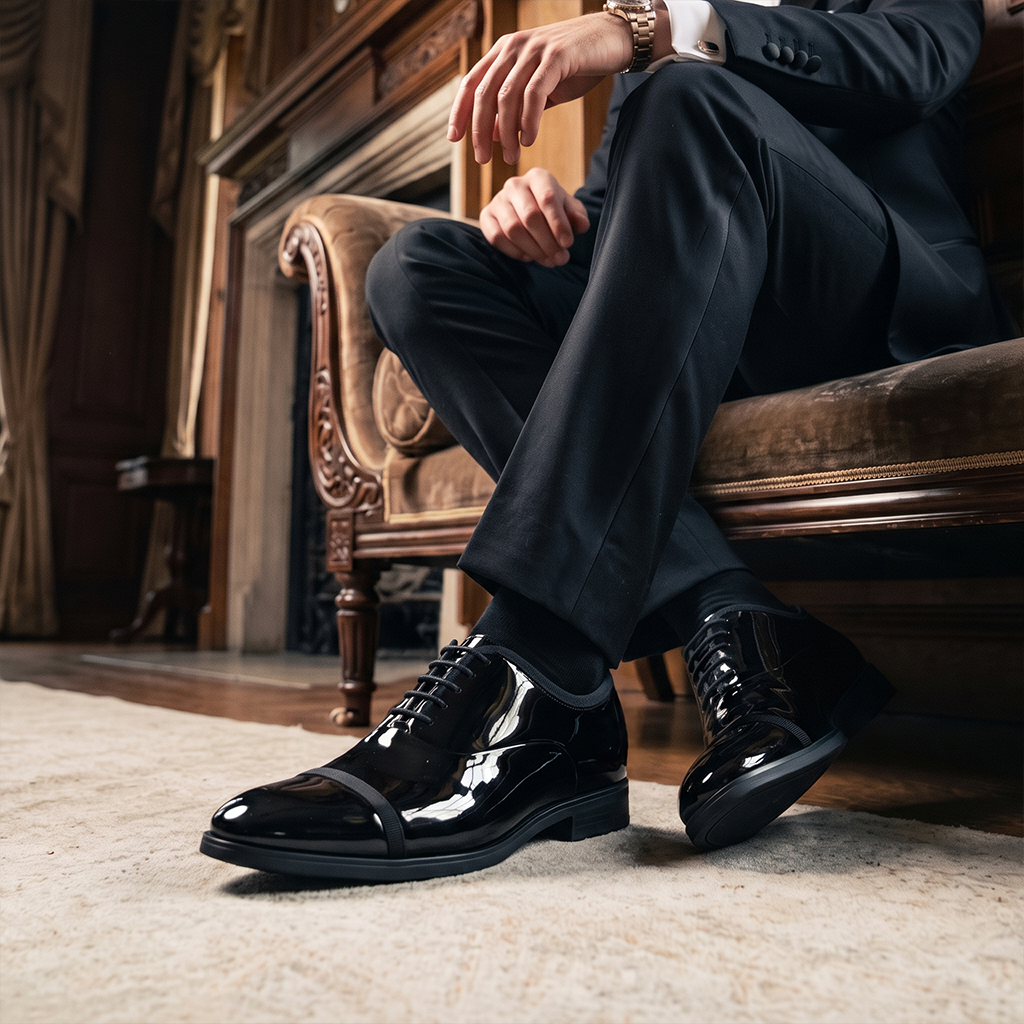 Mister Carlo RALPH Mens Oxford Shoes Black Patent
