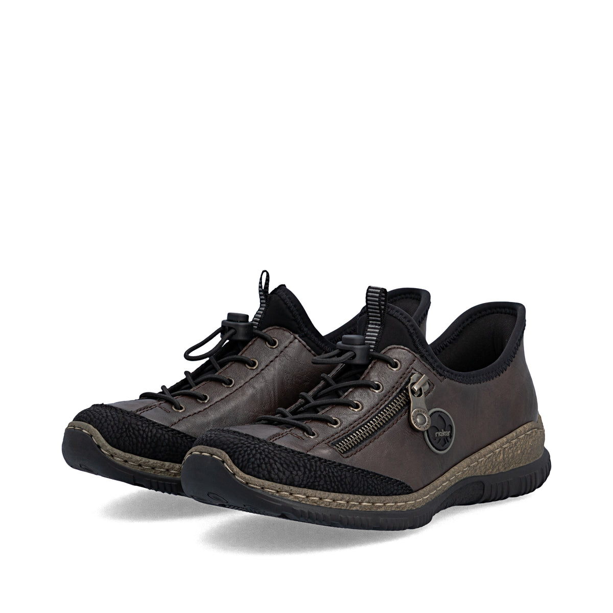 Rieker N3267 Womens Slip-On Trainers Black/Rancho